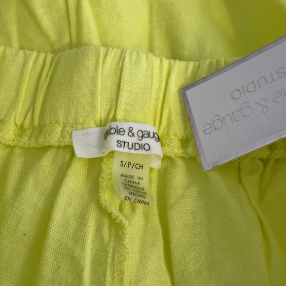 Women's Cable & Gauge Studio Wide Leg Linen Pants Side Slits SMALL Charlock - Picture 9 of 9